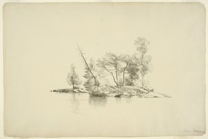 Island with Small Trees, Lake George, New York, 1862 by Asher Brown Durand